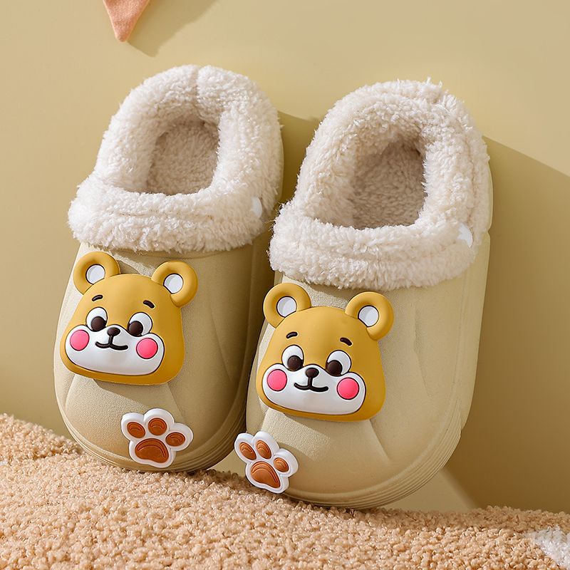 Ya Dép cotton Nhung Dày Dặn Giữ Ấm Chống Thấm Nước Cho Bé Trai mop