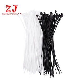 Set 100 dây rút 3mm x 150mm màu trắng đen
