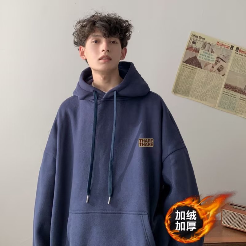 Áo hoodie cotton Nhung Dày Tay Dài In Chữ Màu Tím Phong Cách Mỹ Thời Trang Cho Cặp Đôi M-5XL