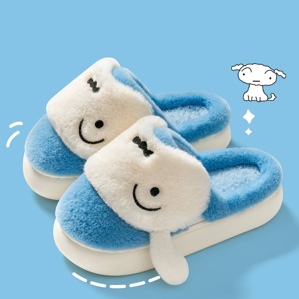 Sq2 Dép Bông Đi Trong Nhà Chống Trượt Giữ Ấm Mùa Đông Hình shin-chan superman Hoạt Hình Cho Nữ