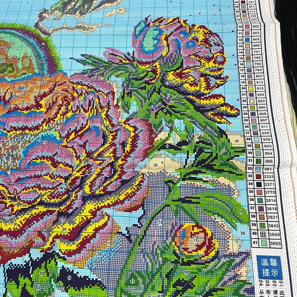 Tranh Thêu Hoa Mẫu Đơn  Thêu Kín E271