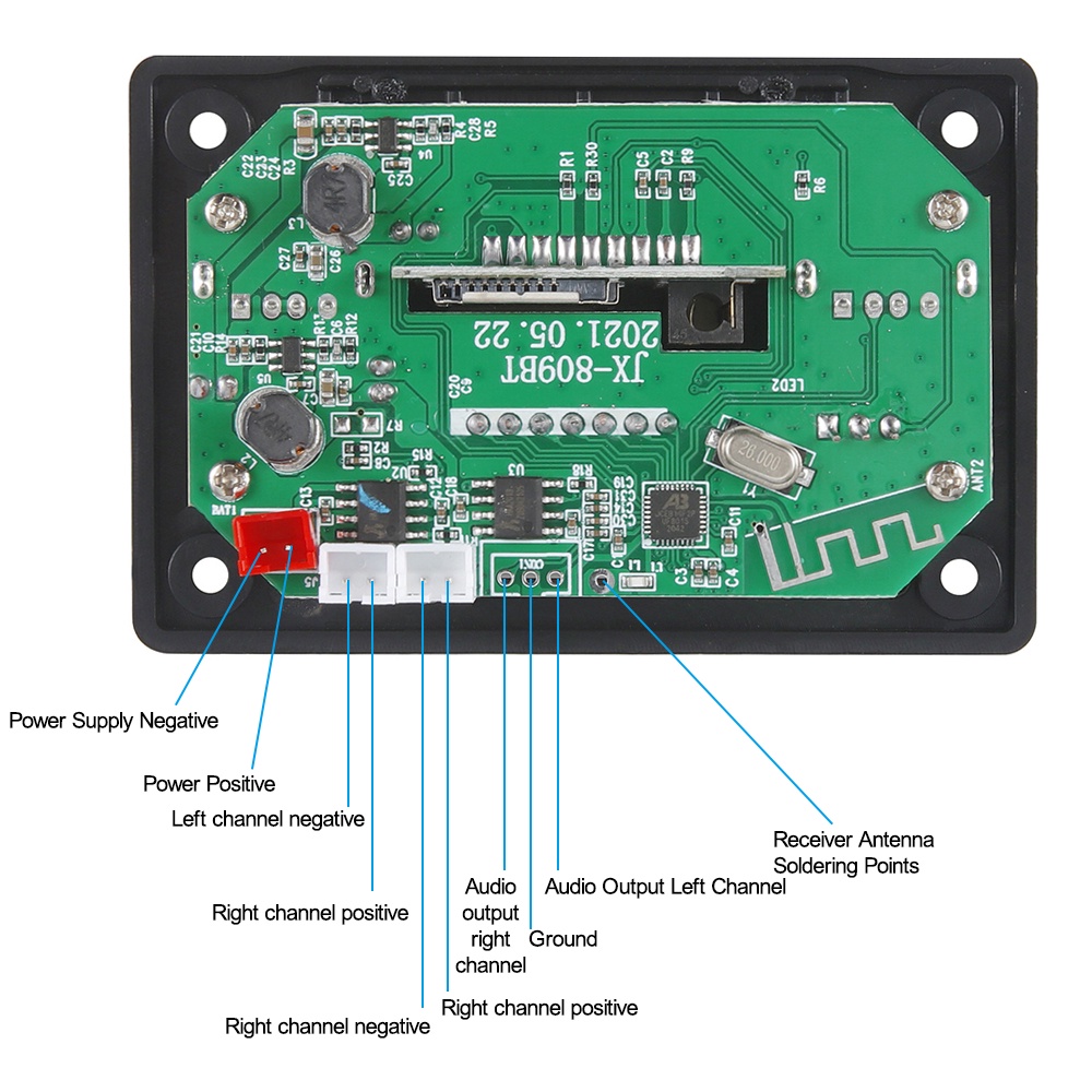 DIYMORE Bảng Mạch Giải Mã Âm Thanh dc 6v 12v bluetooth 5.0 usb aux sd fm