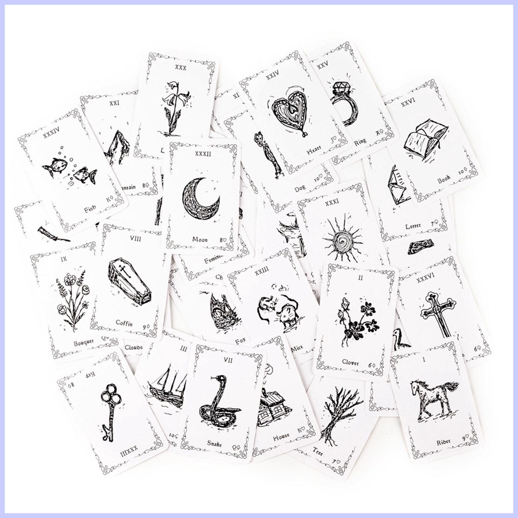 Bộ 36 Thẻ Bài tarot Phiên Bản Tiếng Anh luna lenormand wondekvn