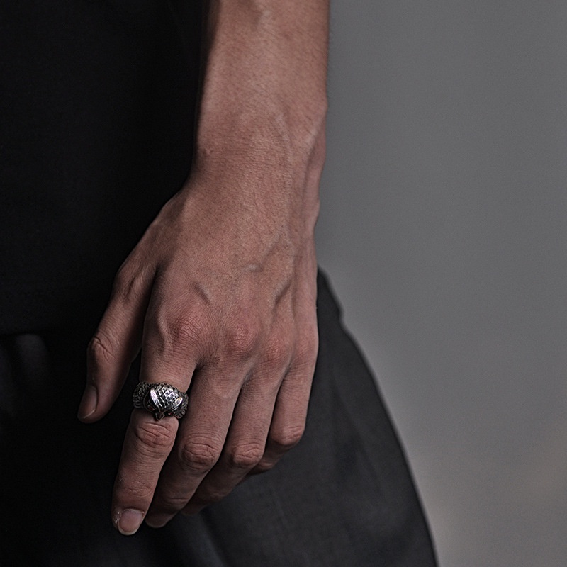 Nhẫn Bạc Thái Lan Hình Cú Mèo Độc Đáo Thời Trang hip hop Có Thể Điều Chỉnh