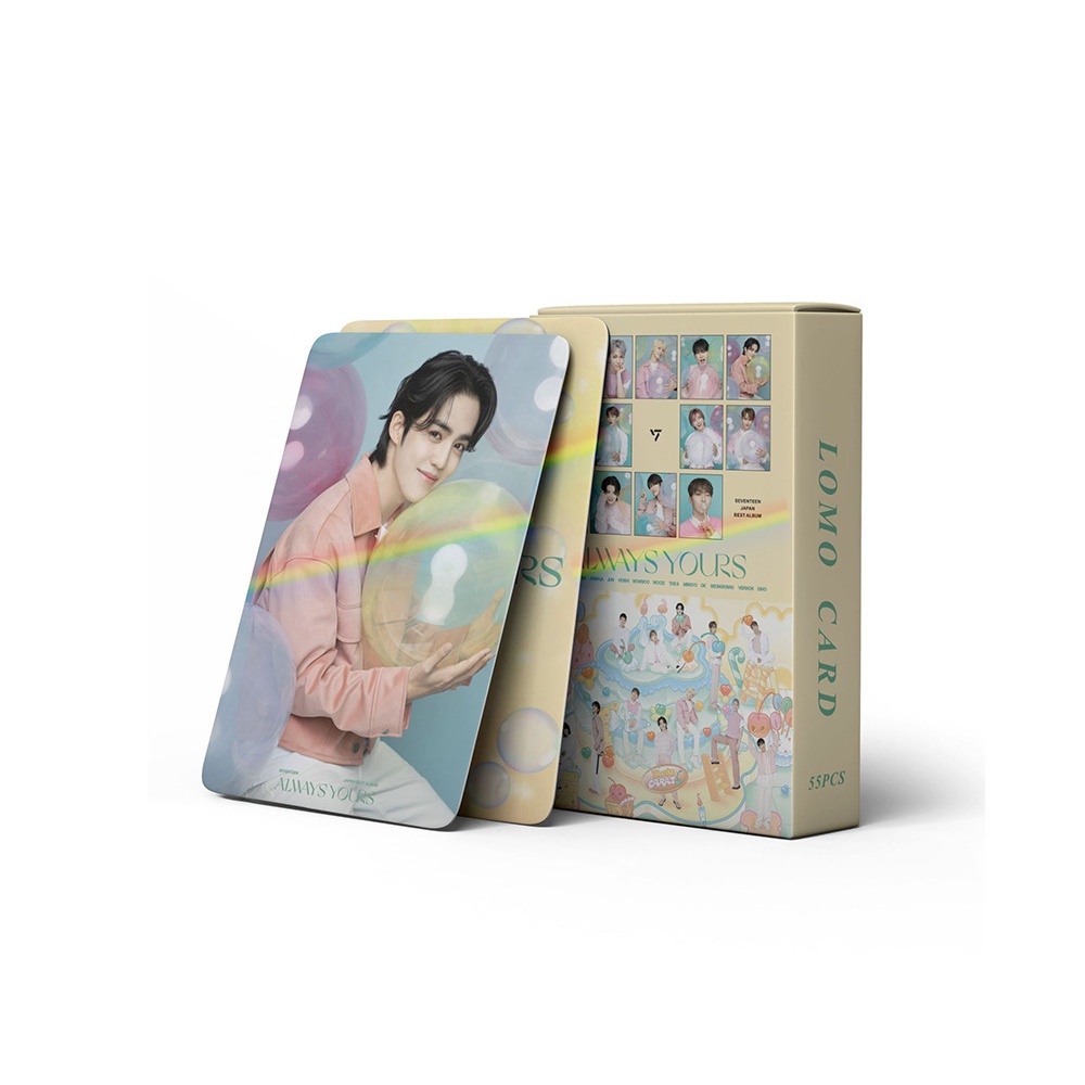 Set 50-55 Tấm Thẻ Ảnh laser lomo Nhóm Nhạc seventeen Hinh Ba Chiều s.coups jeonghan joshua jun hoshi wonwoo woozi dk mingyu the8 seungkwan