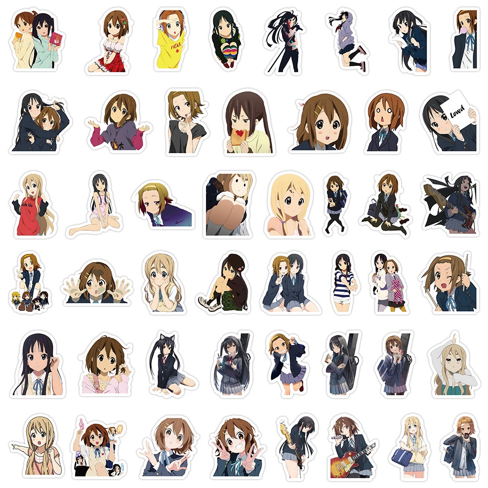 Bộ 100 / 100 Nhân Vật Hoạt Hình anime k-on!Dễ Thương Túi Đựng Bút Họa Tiết graffiti Trang Trí Mũ Bảo Hiểm / Xe Đạp