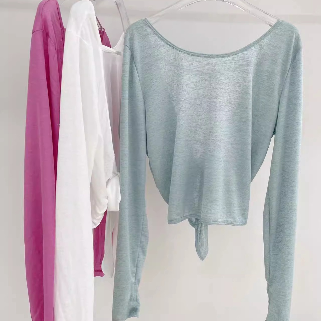 Áo Thun Thể Thao Tay Dài Nhuộm Màu Nhanh Khô Thời Trang Cho Nữ