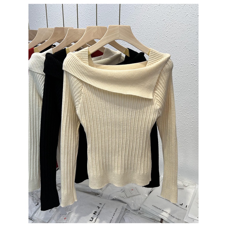 Banfamy Áo sweater Một Dây Dáng Ôm Thời Trang Cao Cấp Cho Nữ