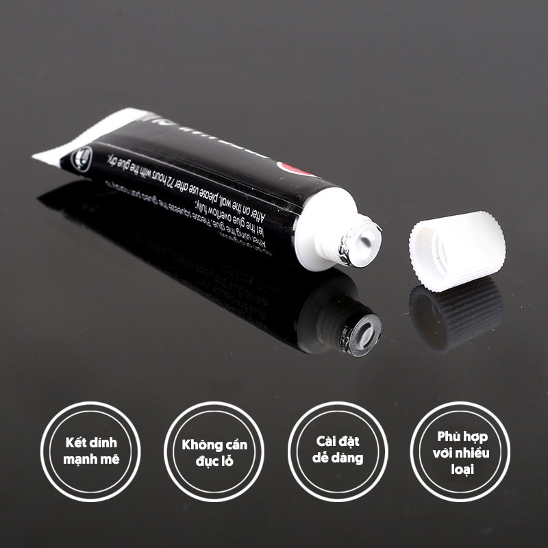 Keo không đinh Keo dán kệ đa năng cho kệ sắt nhôm inox trên bền mặt tường gạch men, mặt kính, mặt gỗ