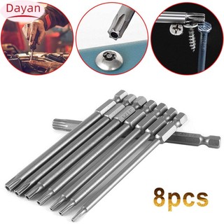 8 Mũi tuốc nơ vít có chuôi 1 / 4 '' 150mm 200mm Cờ lê vít Ngôi sao từ tính T8 T10 T15 T20 T25 T27 T30 T40