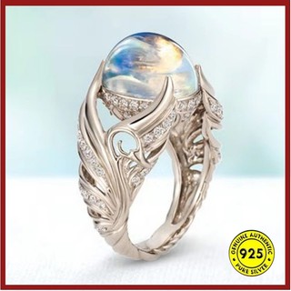 Nhẫn đính đá kim cương nhân tạo màu trắng cho nữ