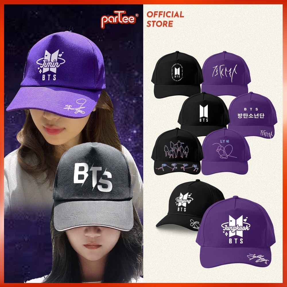 BTS Kpop | Mũ Nón LƯỠI TRAI In Hình nhóm nhạc BTS Bangtan Merch RM Namjoon Jin Suga J-Hope Jimin V Taehyung Jungkook