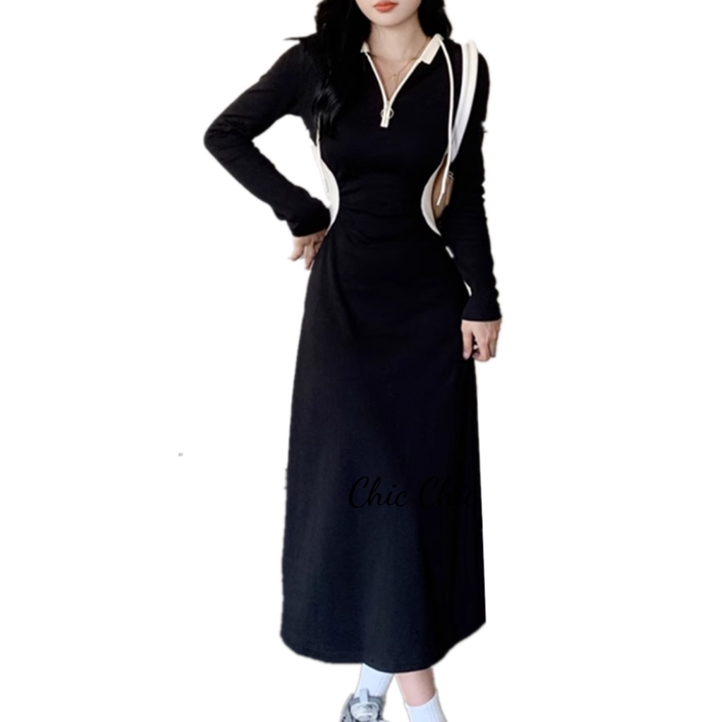 Chic Chic váy nữ Đầm Body Cho thời váy Stylish Cổ điển Hàn Phong thời trang WLQ23000BO 40Z231007