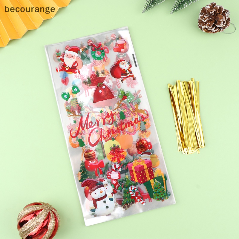 Bộ 50 Túi Đựng Bánh Kẹo Họa Tiết Giáng Sinh 2024