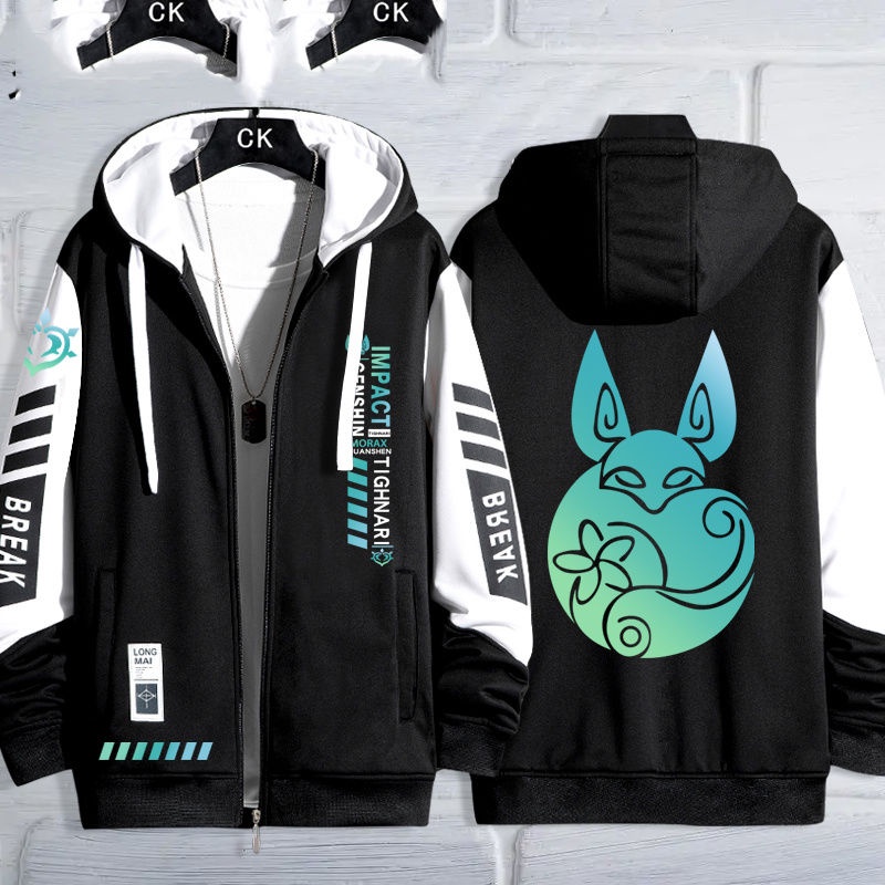 Chính Hãng Áo Khoác cardigan sweater Có Mũ Trùm In Hình anime xumi grass god cos Hai Chiều