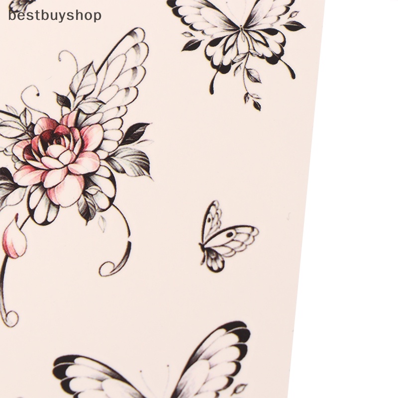 1 Tấm Hình Xăm Dán Tạm Thời Hình Hoa Bướm 3d Chống Nước Mới