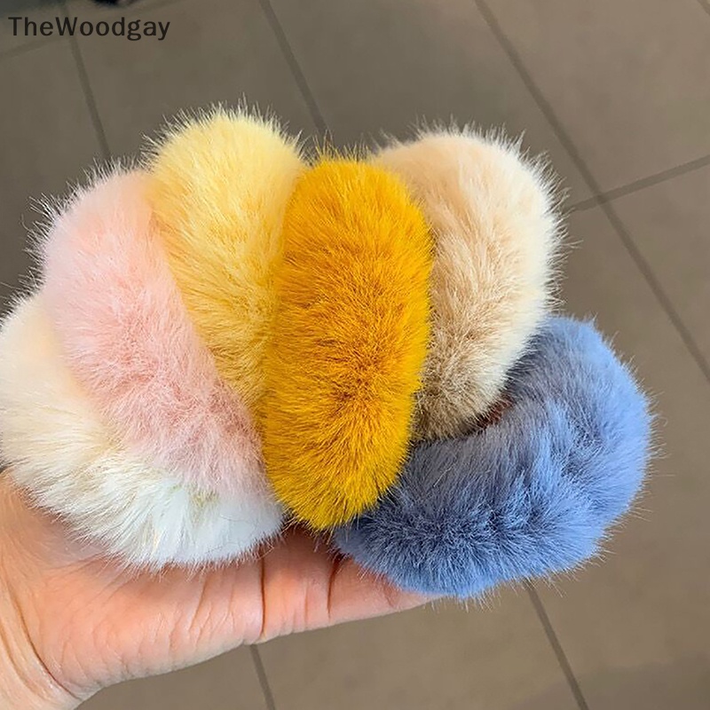 1 Dây Buộc Tóc Lông Xù Co Giãn Thời Trang Thu Đông Dành Cho Nữ