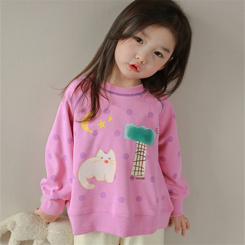 Áo sweater Dáng Rộng In Họa Tiết Thời Trang Mới 2023 Cho Bé Gái