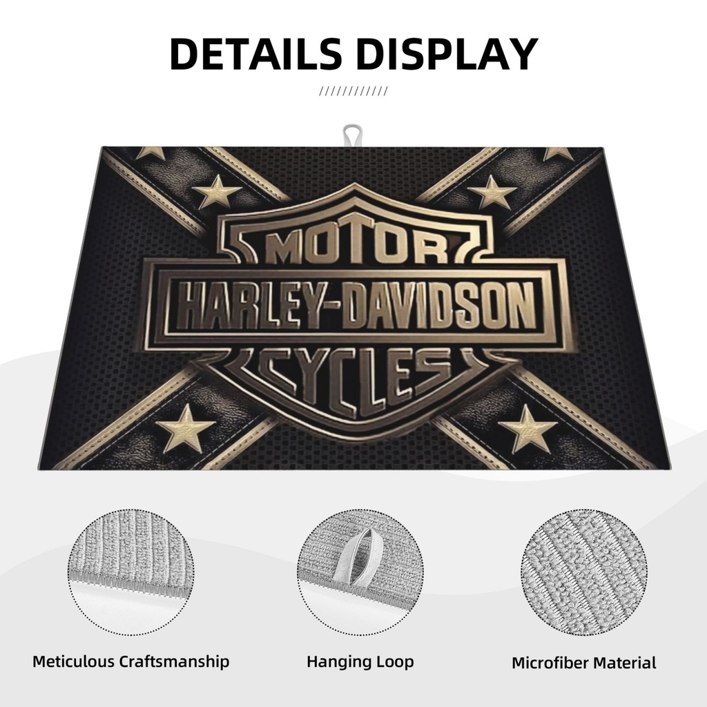 Harley Davidson Tấm Lót Chén Dĩa Bằng Sợi microfiber Thấm Hút Nước 18 X 24 inch Đa Ứng Dụng