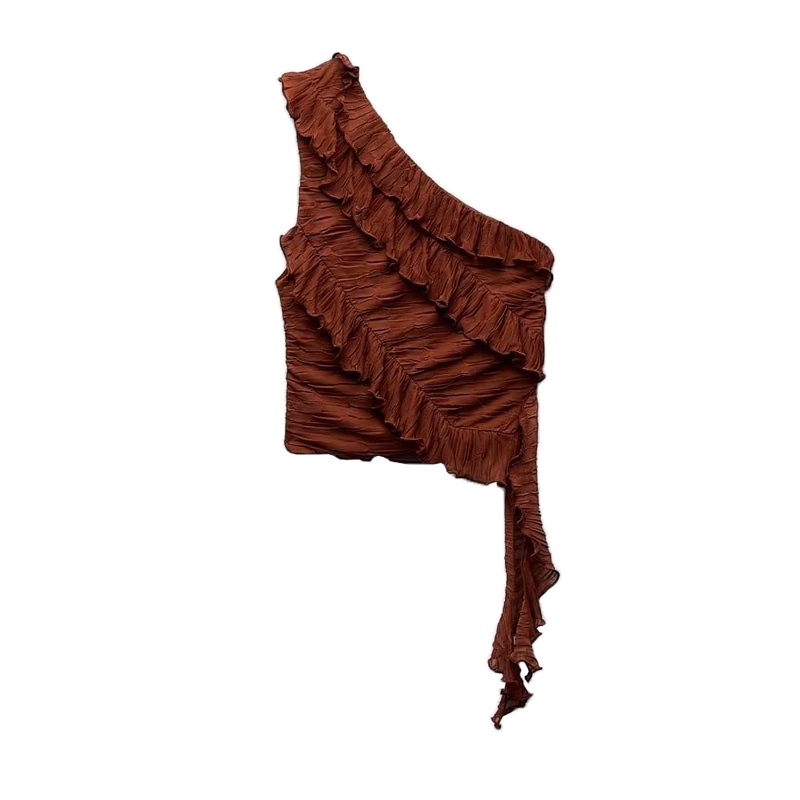 Zara Áo Không Tay Thiết Kế Xếp Ly Nhỏ Nhắn Xinh Xắn Thời Trang Mùa Thu Cho Nữ 0219800