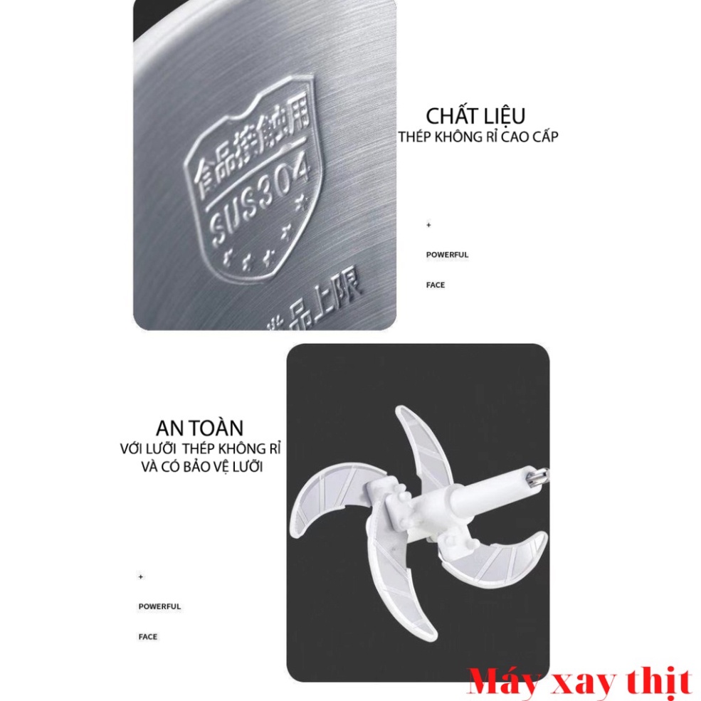 Máy xay thịt mini - xay tỏi ớt xay thịt, máy xay thịt đa năng xay sinh tố ngũ cốc dung tích 2L HOT KH