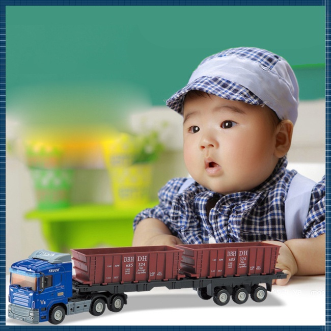 Ma Mô Hình Xe container Bằng Hợp Kim Tỉ Lệ 1: 64