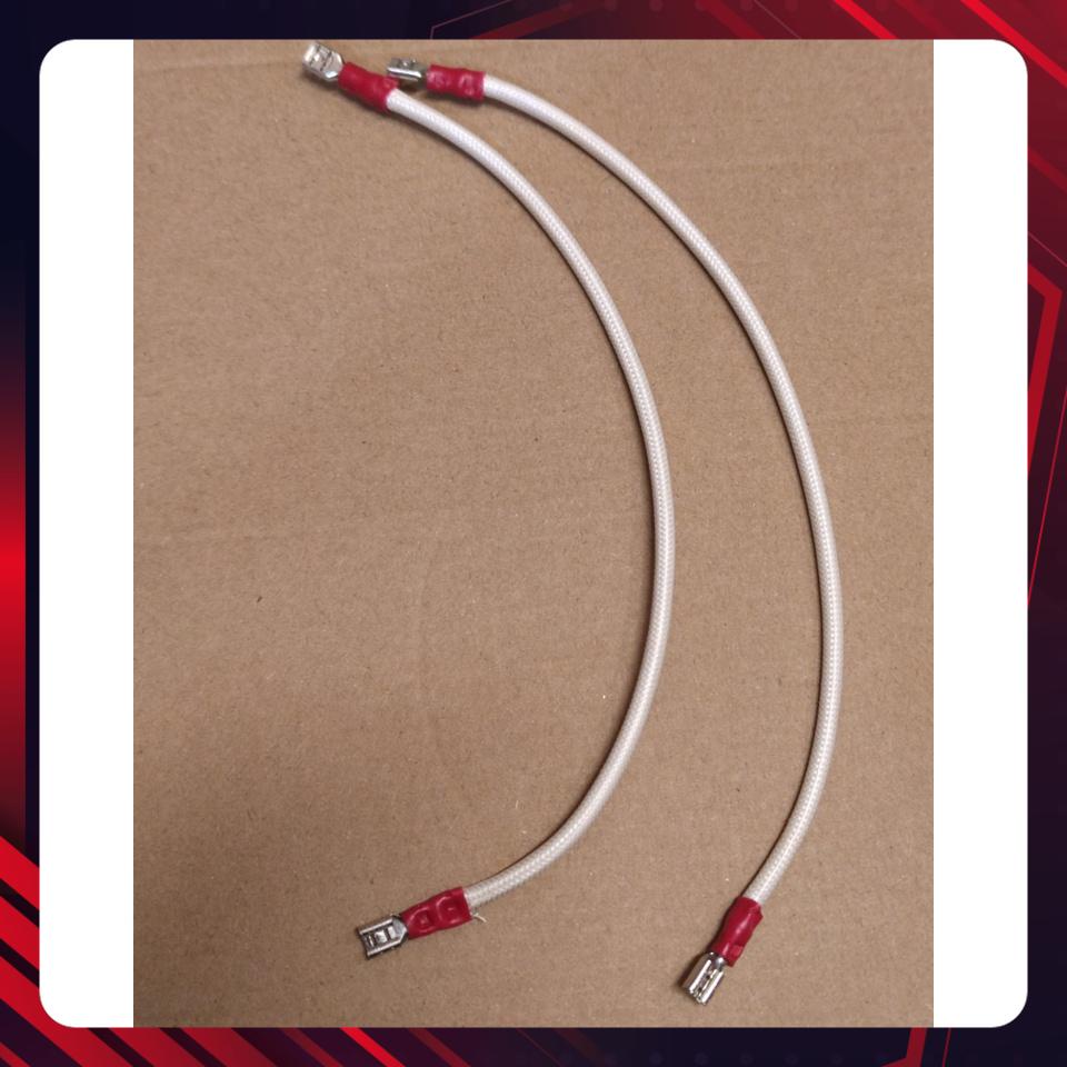 Dây chịu nhiệt 4mm kèm 2 đầu cốt bấm sẵn 5-250, 2 sợi dây chịu nhiệt 4mm dài 25cm