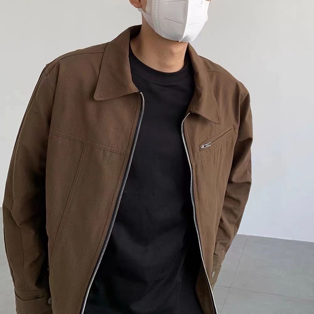 Áo Khoác bomber Có Khóa Kéo Phong Cách Đường Phố Đơn Giản Thời Trang Xuân Thu Cho Nam