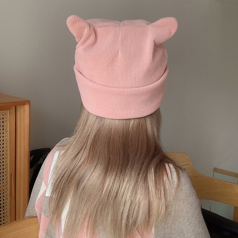 Dễ Thương Mũ Len Tai Mèo Đáng Yêu Giữ Ấm Mùa Đông Cho Nữ