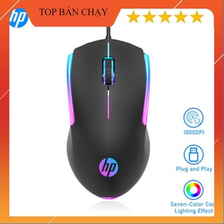 Hp m160 chuột có dây hiệu suất cao chuột chơi game quang học với 7 màu sắc led cầu vồng cho máy tính