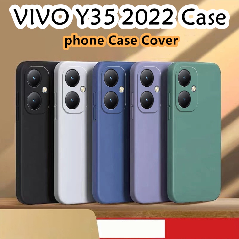 Ốp Điện Thoại Silicon Chống Bụi Màu Trơn Đơn Giản Cho vivo y35 2022
