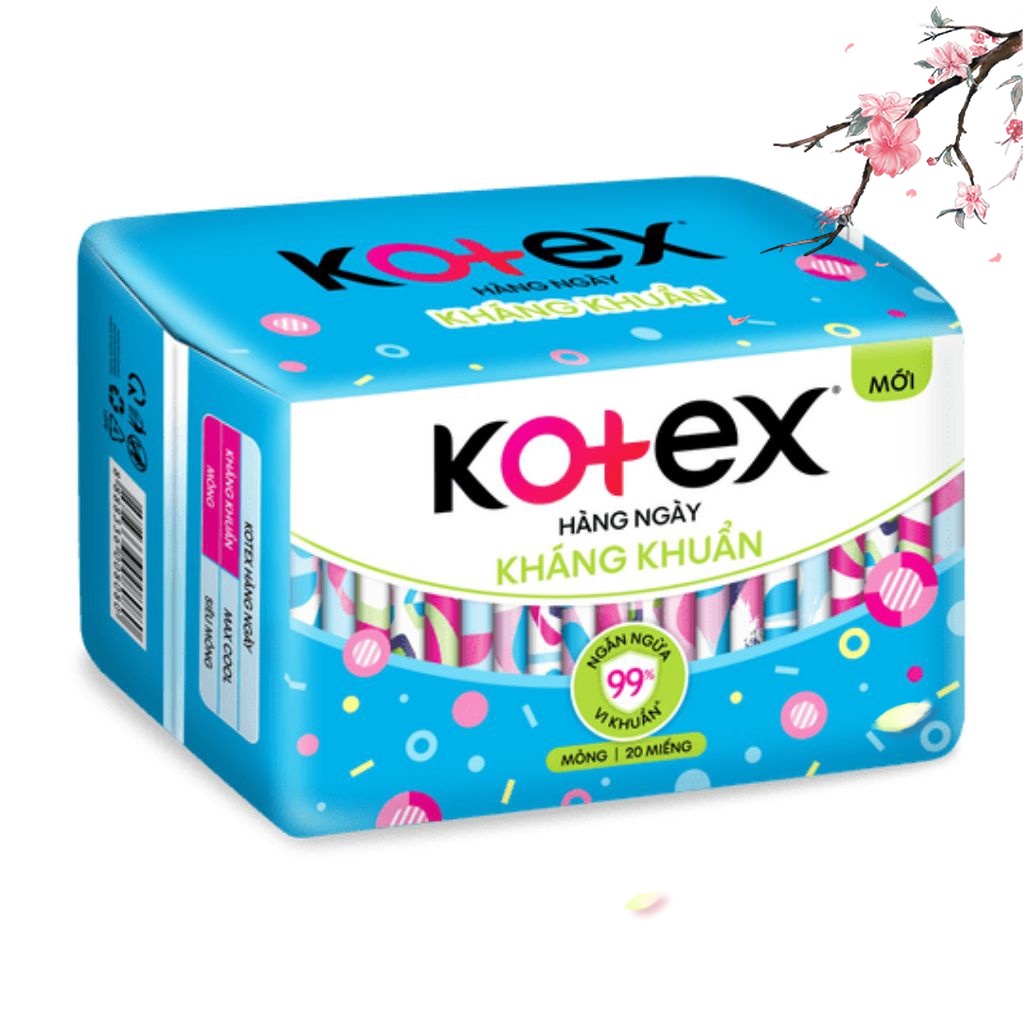 Băng vệ sinh Kotex hằng ngày kháng khuẩn gói 40 miếng/gói Hàng chính hãng