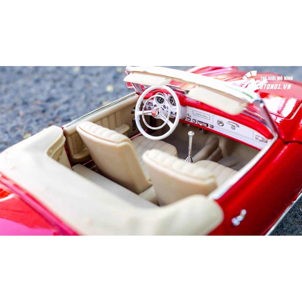 MÔ HÌNH XE MERCEDES BENZ 190SL  RED 1:18 MAISTO 2677 tặng kèm ô tô tăng ô tô