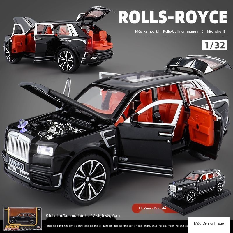 1:32 Rolls-Royce Cullinan Masari SUV mô hình ô tô  âm thanh và xe đồ chơi ánh sáng tặng kèm ô tô
