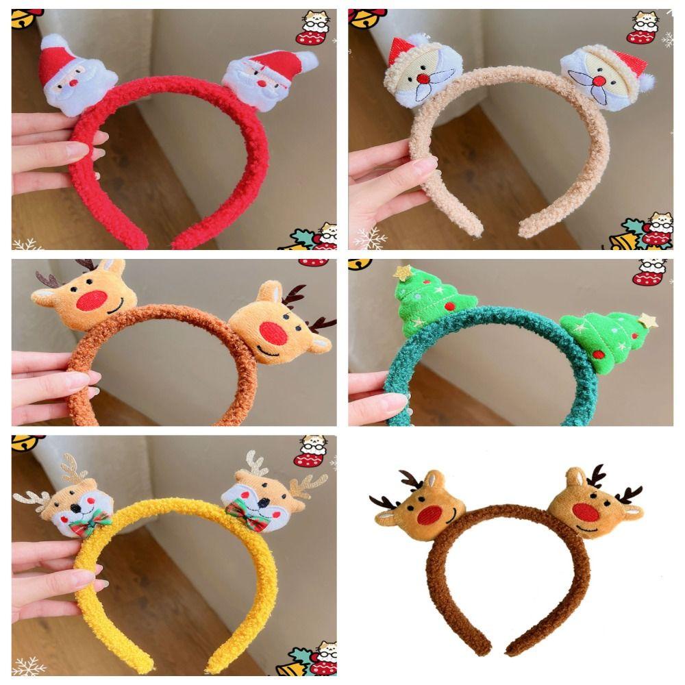 Băng Đô Cài Tóc Hình Sừng Tuần Lộc Giáng Sinh Bằng Lông Nhung Dễ Thương Xinh Xắn