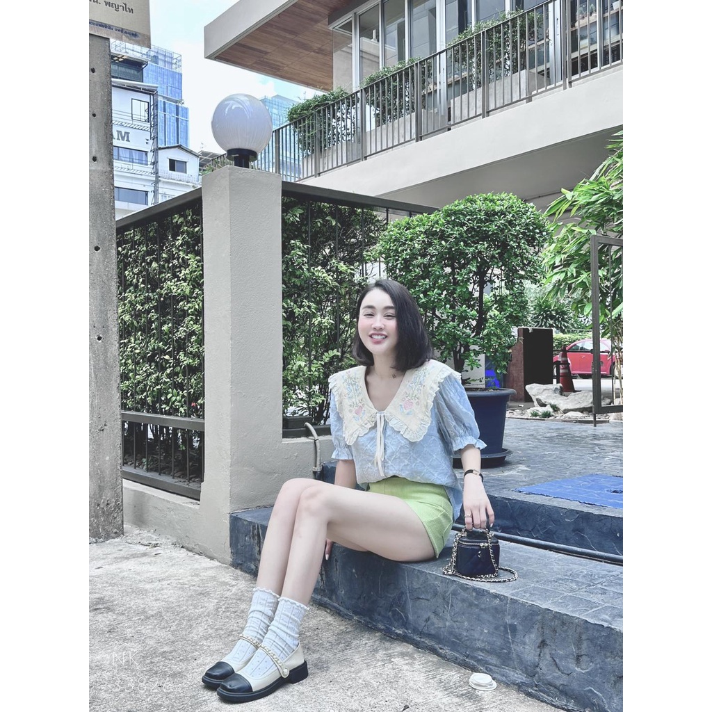 Áo hoa xanh ba.by b l.ue