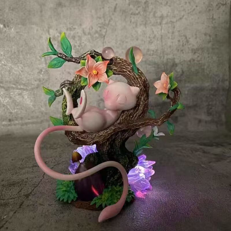 Đồ trang trí Nhân Vật pokemon mew Đang Ngủ Bằng pvc Phát Quang 15cm