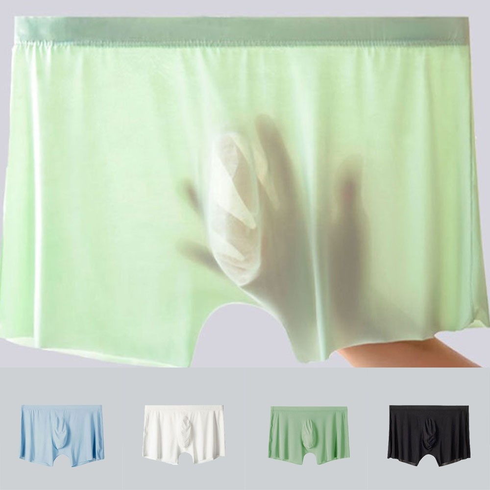 Quần Lót boxer Vải Lụa Lạnh Mềm Mại Thoáng Mát Cho Nam