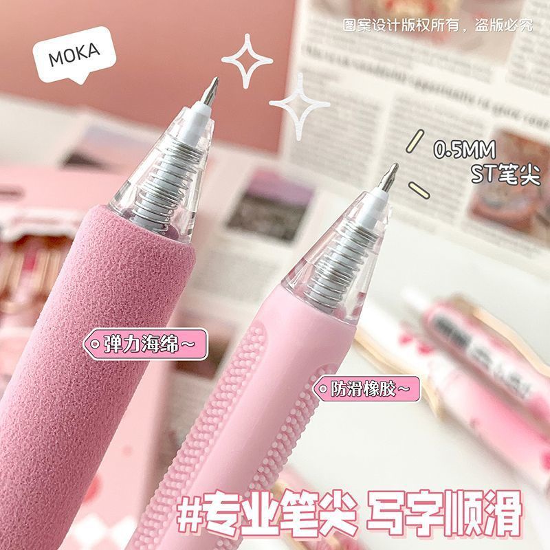 ✨Bút Mực gel Nhấn Hoa Hồng Ấm Áp Dễ Thương Ngòi 0.5Mm