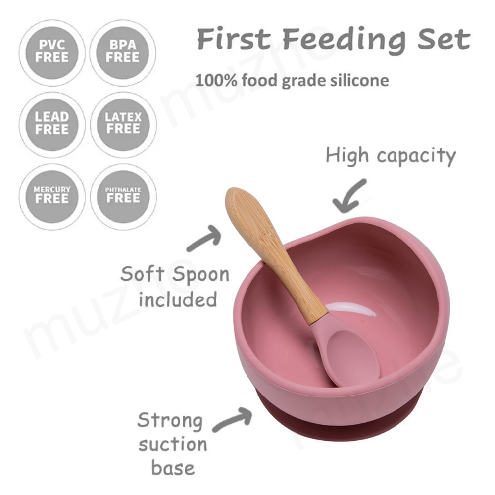 Bát Ăn Dặm Silicone Vòm Chịu Nhiệt Độ Cao Không BPA