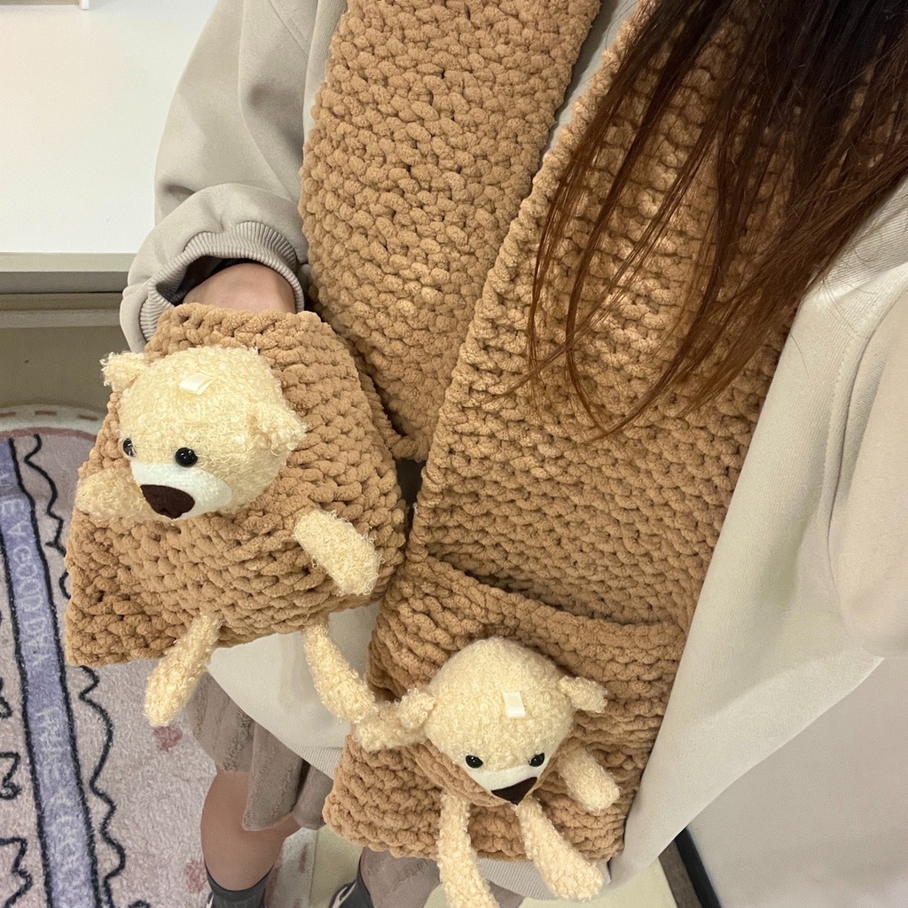 Bộ Nguyên Liệu Dệt Thủ Công Hình Gấu Bông Sáng Tạo