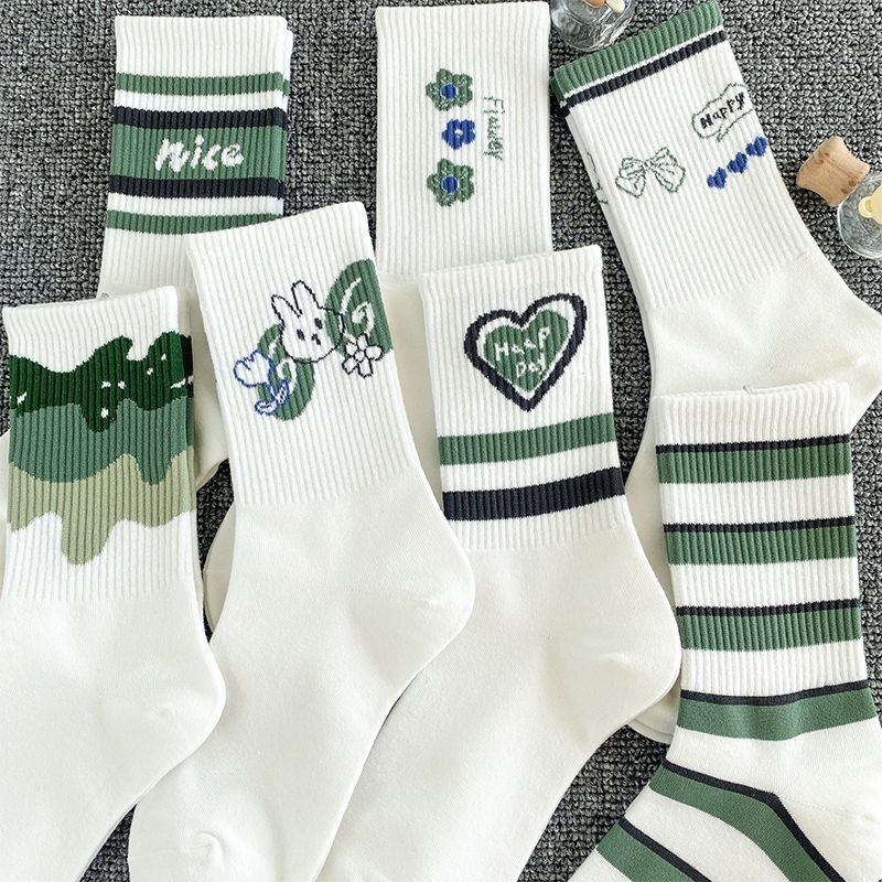 Vớ Thể Thao Họa Tiết Kẻ Sọc Đơn Giản Thời Trang Mới Cho Nam Nữ
