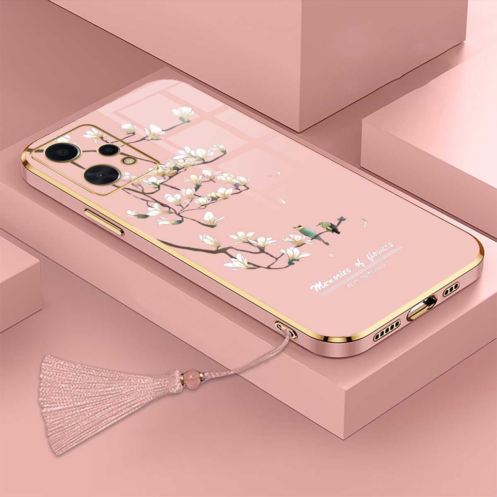 Ốp Điện Thoại Silicon In Hình Hoa Kèm Dây Đeo Cho realme 9 pro v25 realme q5 oppo k10x oneplus nord ce2 lite 5g