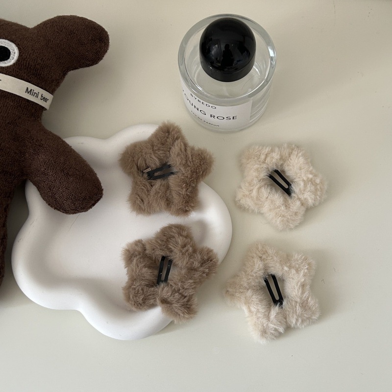 Kẹp Tóc Hình Ngôi Sao Năm Cánh Màu Cà Phê Phong Cách Mới 2023