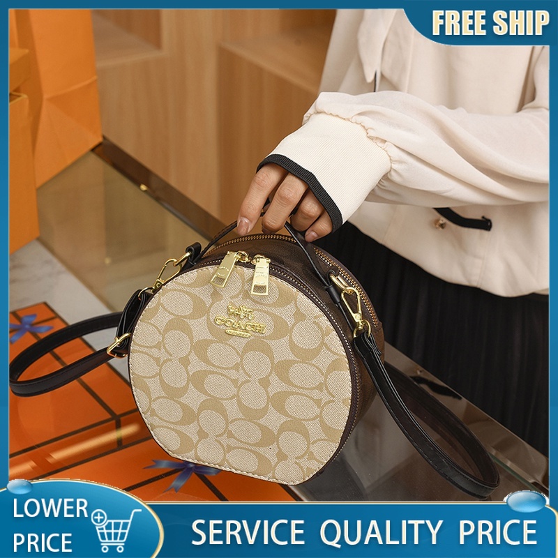 Túi Xách Coach Đeo Vai Vòng Tròn Nhỏ Trang Hàn Quốc Đơn Giản Dành Cho Nữ