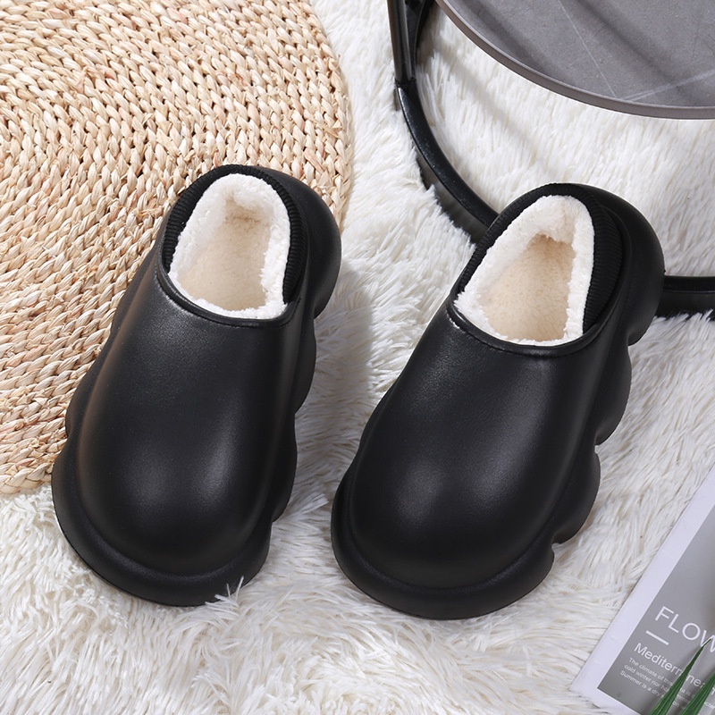 Dép cotton Đi Trong Nhà Đế Dày Cách Nhiệt Chống Nước Phong Cách Mới Mùa Thu Đông Cho Cặp Đôi