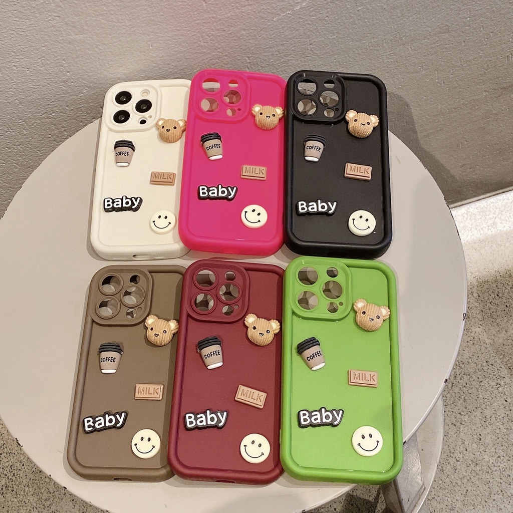 Điện Thoại Ốp Lưng Hình Gấu Đáng Yêu Cho iphone 13 12 11 pro max x xs max 7 / 8 plus