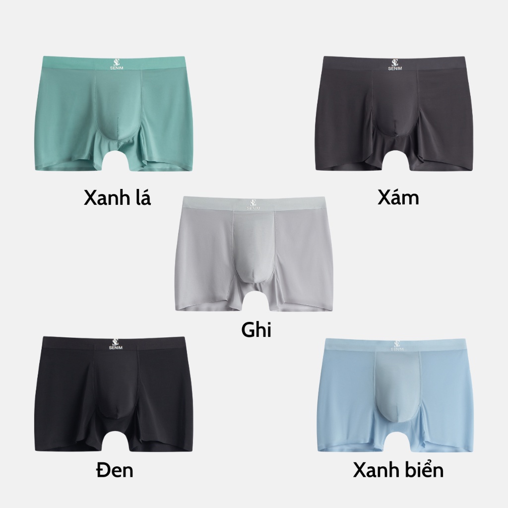 Combo 3 Quần sịp đùi nam không đường may, Quần boxer nam chất thun lạnh cao cấp SENIM s0203
