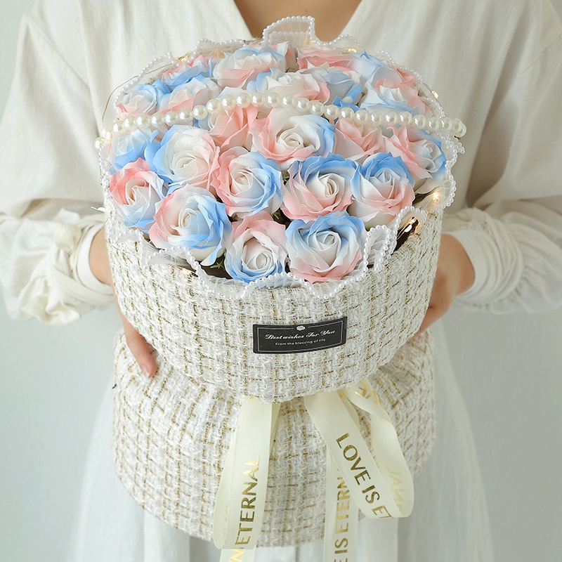 🌸hoa sáp bó🌸Hộp Quà Hoa Hồng Sáp Hình Tai Thỏ Làm Quà Tặng Cho Bạn Gái / Mẹ