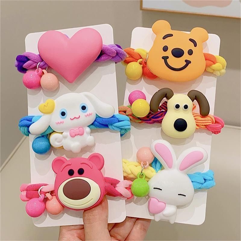 Sanrio Dây Buộc Tóc Cao Su Hình Gấu / Dâu Tây / kuromi cinnamoroll Đáng Yêu Cho Cặp Đôi